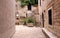 Street with stone stairs and shrine Kotor town Montenegro