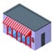 Street store cafe icon isometric vector. City coffee