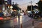 Street after sunset in Platanias, Crete