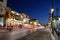 Street after sunset in Platanias, Crete