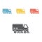 Street sweeper truck flat icon