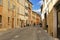 Street in the town of San Quirico d\'orcia, Tuscany,