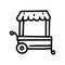 street trade pushcart line vector doodle simple icon