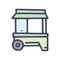 street trade trolley color vector doodle simple icon