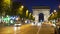 Street traffic on Champs-Elysees in front of the Arc de Triomphe in Paris France