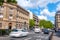 Street Traffic of Paris on a Sunny Summer Day