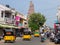 Street traffic in Pondicherry, India.