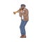 Street trumpeter musician cartoon character sketch vector illustration isolated.