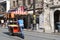 Street vendor in Istanbul moving his stall to sell the typical and famous corn on the cob in a better location