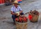 Street vendor selling mangosteen and rambutan at in Gulangyu isl