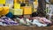 Street vendors sleeping on the ground after Carnival night