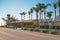 Street view, and beautiful houses with palm trees and nicely landscaped front the yard, California Central Coast