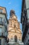 Street view on the beautiful saint Croix church in Nantes city i