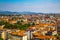 Street view of Bergamo old town, italian city northeast of Milan, in the Lombardy region .