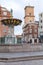 Street view with the Caritas fountain, Copenhagen