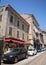 Street view, cars parked on roadside. Sartene, Corsica