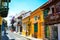 Street view of the colorful Cartagena in Colombia