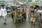 Street view Dhaka with Bangladeshi workers at work