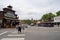 Street view of downtown Winthrop, a small wild west theme town in the Cascade Mountains of