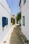 Street view in Driopis Driopida, the traditional village of cycladic island Kythnos in Greece