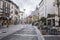 Street view, historic center,square,piazza XX settembre in Lecc