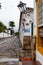 Street view of historical colonial city in Brazil