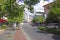 Street view, houses, shops, in a Turkish resort town