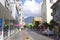 Street view, houses, shops, in a Turkish resort town