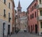 Street view in an Italian small village Fidenza