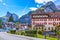 Street view in Kandersteg, mountains, Switzerland