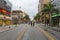 Street view of Kokusai Dori Shopping Street at evening light in Naha, Okinawa, Japan