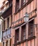 Street view and lamp with alsace building Strasbourg