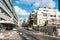 Street view with modern bauhaus style houses in the downtown of Tel Aviv City, Israel