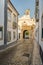 Street view of old downtown Faro - Capital of Algarve - Portugal