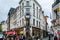 Street view of old downtown with lots of people walking at the street of Brussels, Belgium