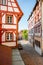 Street view with old houses in Nurnberg, Germany