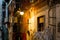 Street view of old town in Naples night
