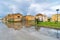 Street view with reflection in Marsala, Italy