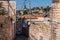 Street view of residential houses at the Mount of Olive and Kidron Valley  under the sunlight in the morning in Jerusalem, Israel