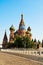 Street view of the roof of Saint Basils cathedral Red square Mos