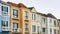 Street view of row of houses in one of the San Francisco`s residential neighborhoods, California