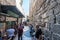 Street view at station 8 of Via Dolorosa in old city of Jerusalem, path where happened to Jesus on his last journey while carrying