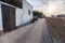 Street view at sunset, historic center of Ibiza, Spain.