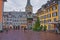 Street view to Astronomical Clock in Marktplaz in Solothurn