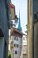 Street view to St Peter church in Zurich in summertime in Switze