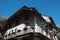 Street view with traditional house in city centre of Chamonix, famous ski resort located in Haute-Savoie, France