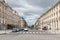 Street view, traditional road in Paris city center, France