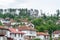 Street view of typical old Bulgarian architecture, Tryavna, Bulg