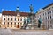 Street view of Vienna city.Monument to Emperor Franz I of Austria in the Innerer Burghof in the Hofburg imperial palace in Vienna
