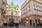 Street view of Vienna with Peterskirche